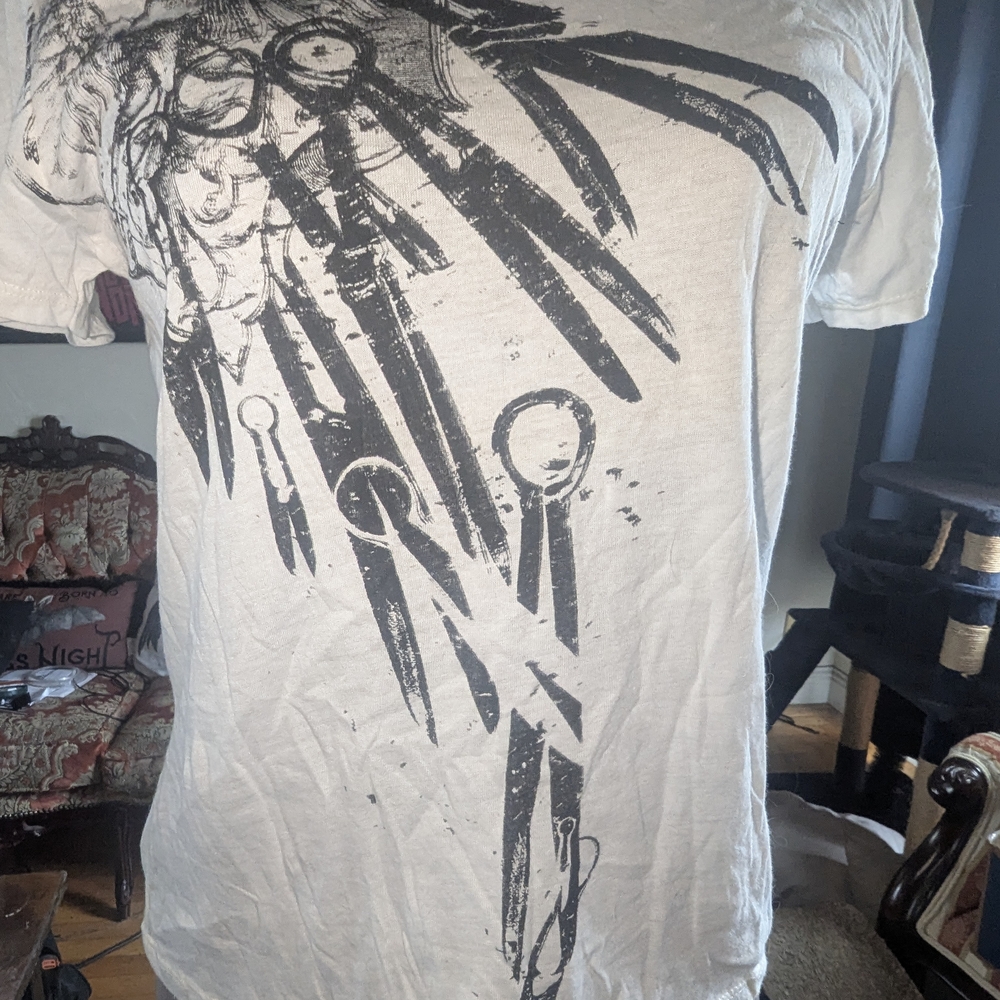 Lip Service White Graphic Prey For Rock N Roll Baby Tee Y2K